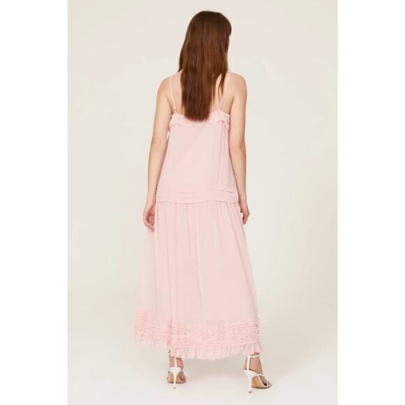 Jason Wu Collective Ruffled Scoop Dress Sleeveless Frill Midi Pink Size 0 - Picture 4 of 12